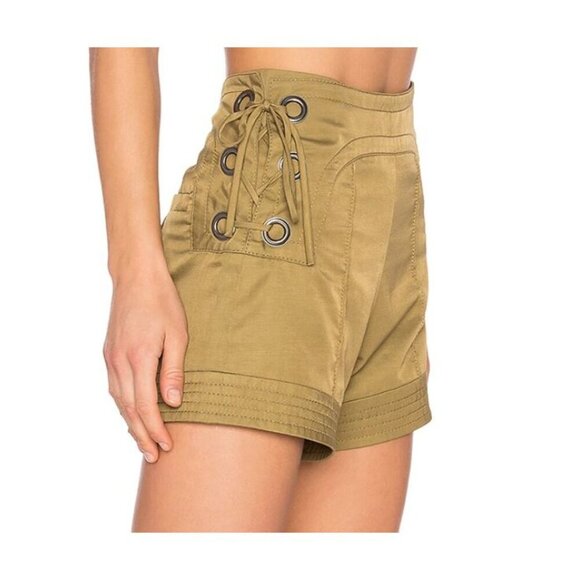 Marissa Webb Size 0 Olive Green khaki lace up sides hot pants - Picture 2 of 7